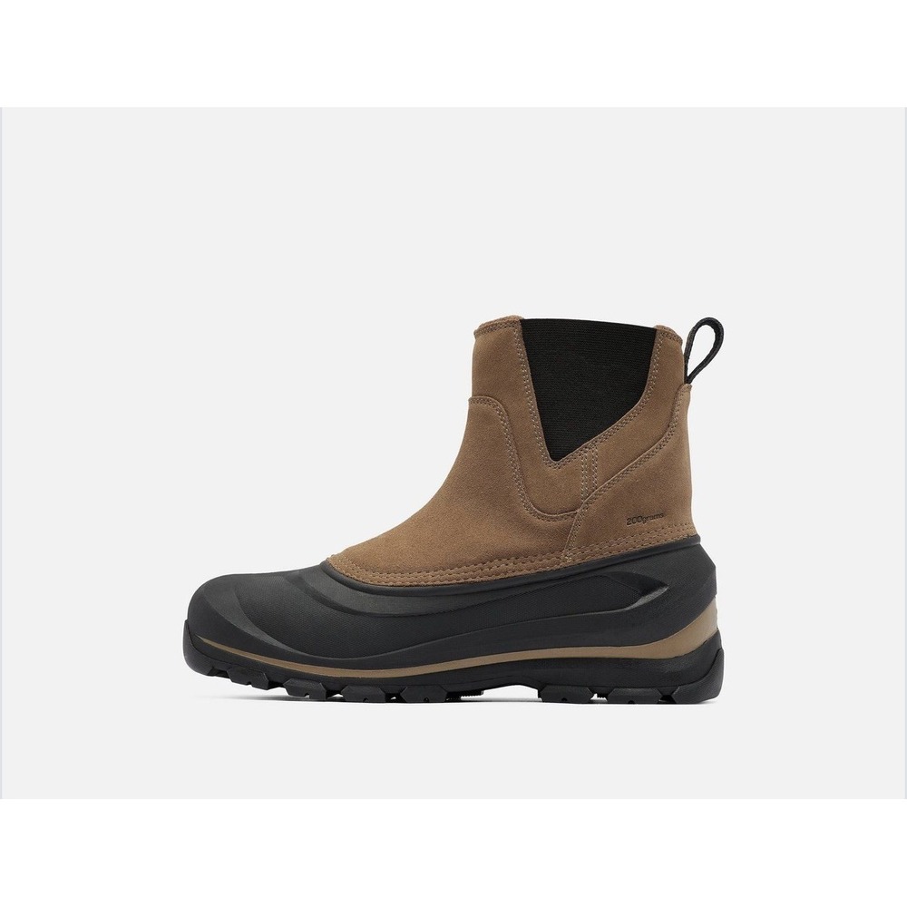 Sorel Buxton Mens Winter Boots Sz 8 Tan Black Suede Leather Waterproof Pull On - Picture 13 of 16